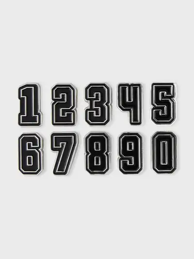 Colle Metal Number Sticker Black VER.2