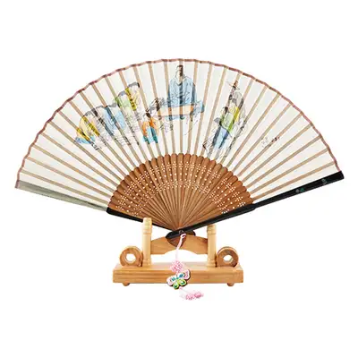 Traditional Mother-of-Pearl Folk Fan (Seodang) with Knot Ornament and Fan Case