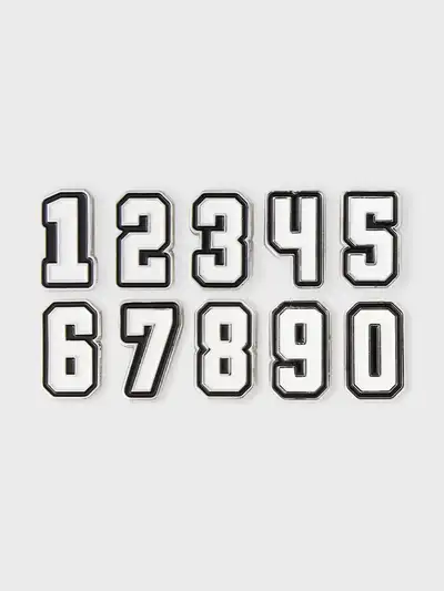 Colle Metal Number Sticker White VER.2
