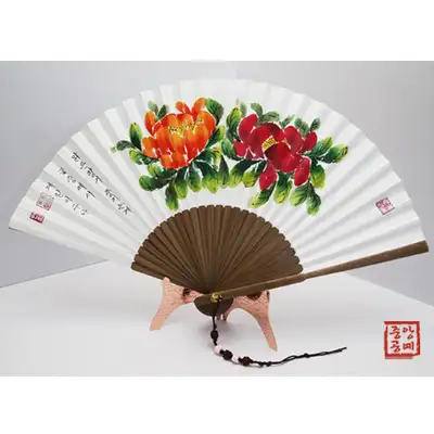 Bamboo Joint Fan - Wild Rose