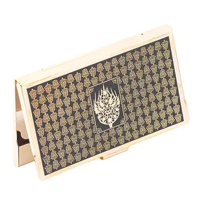 Royal Crown Pattern Gold-Plated Metal Business Card Case