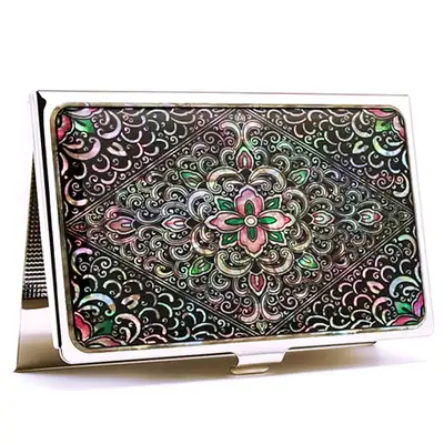 Premium Mother-of-Pearl Business Card Case (18_Diamond Arabesque)