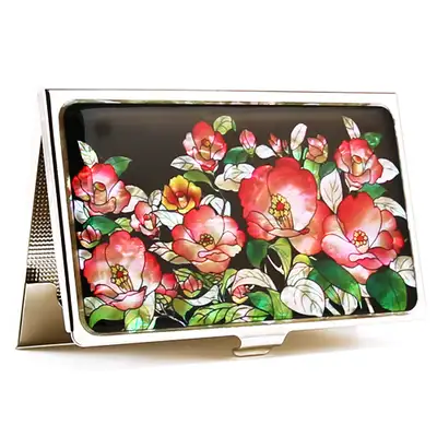 Premium Mother-of-Pearl Business Card Case (06_Camellia Flower)
