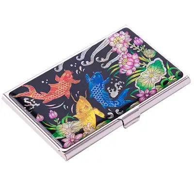 Natural Mother-of-Pearl Business Card Case (05_Koi)
