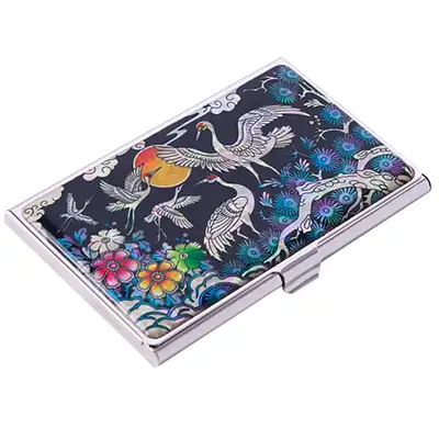 Natural Mother-of-Pearl Business Card Case (07_Royal Cranes)