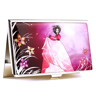 Premium Mother-of-Pearl Business Card Case (20_Moonlit Lady)