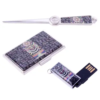 Mother-of-Pearl Business Card Case + Paper Knife + USB 8GB (03_Sijo Dancheong)