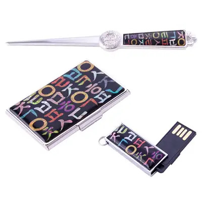 Mother-of-Pearl Business Card Case + Paper Knife + USB 8GB (04_Hangul)