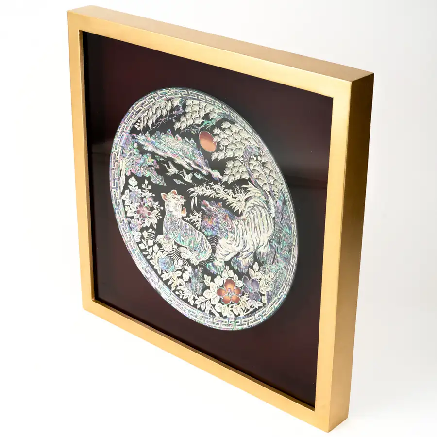 高级螺钿圆形盘框 (老虎) 金吉洙作品 — 3