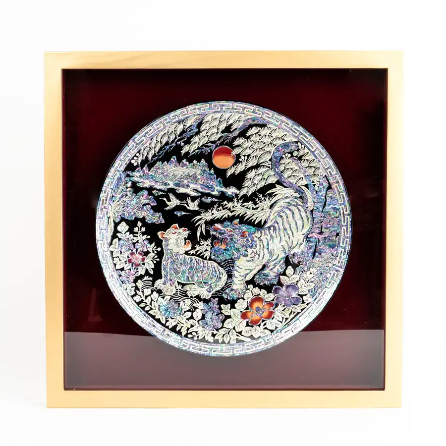 高级螺钿圆形盘框 (老虎) 金吉洙作品 — 4