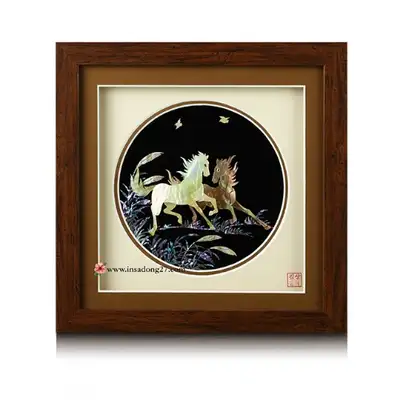 Premium Mother-of-Pearl Wooden Frame (Large) - Horse