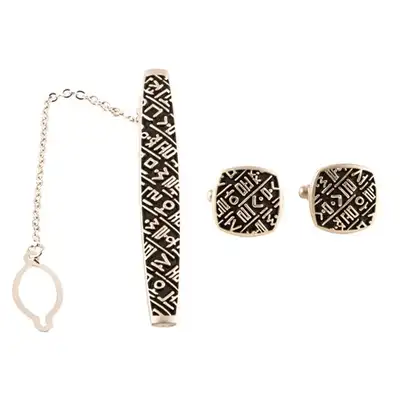 Hunminjeongeum Tie Pin and Cufflinks Set
