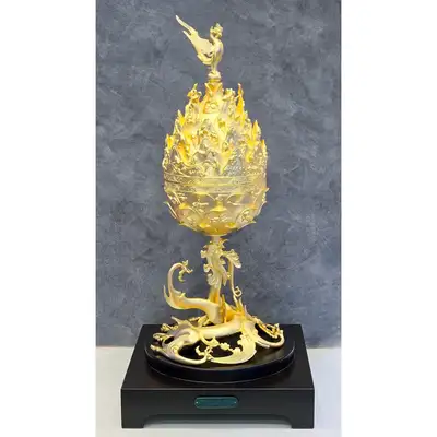 Baekje Gold Bronze Incense Burner Full-Size Replica