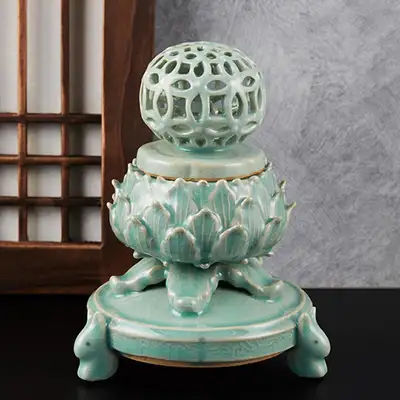 Celadon Openwork Cloisonné Incense Burner (Large/Small)