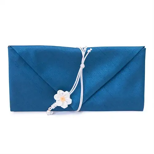 丝绸现金礼金封套(花结,青绿色)
