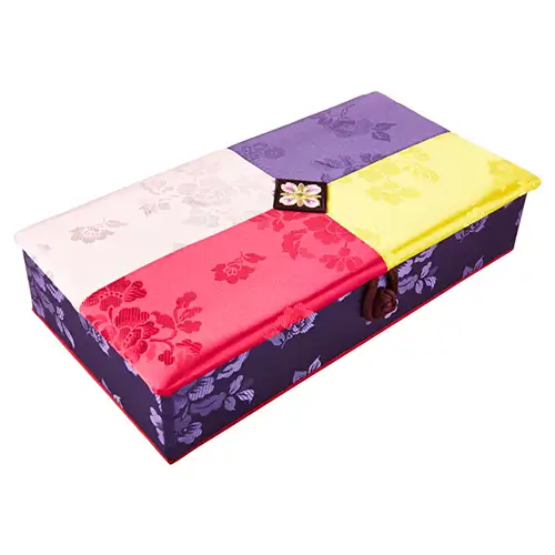 丝绸礼金盒 (花卉刺绣, A02) — 1