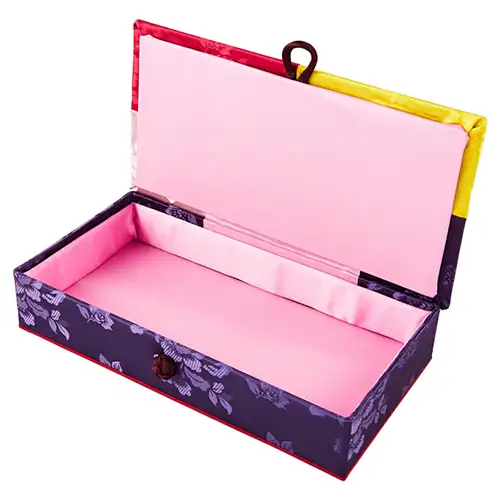 丝绸礼金盒 (花卉刺绣, A02) — 2