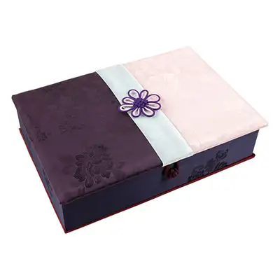 Silk Charm Gift Box with Peony Flower Embroidery