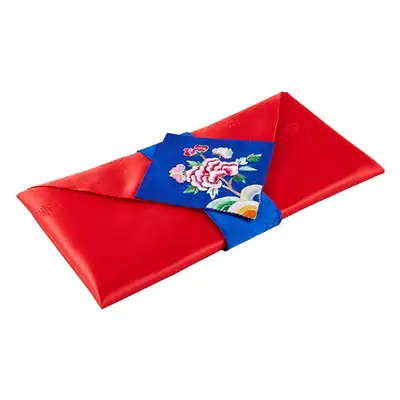 Silk Cash Wedding Gift Envelope (Flower Embroidery, Deep Red)