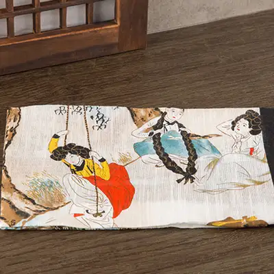 Folk Painting Handkerchief - Dano Festive Scene