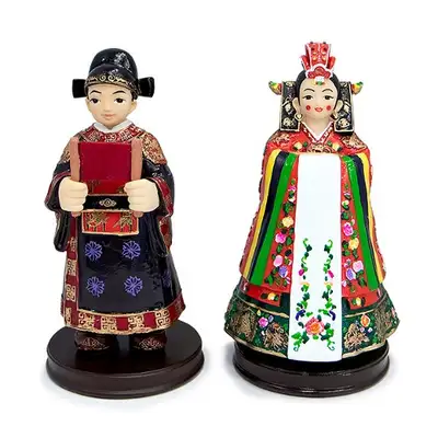 Traditional Korean Wedding Dolls - Groom and Bride (Extra Large)