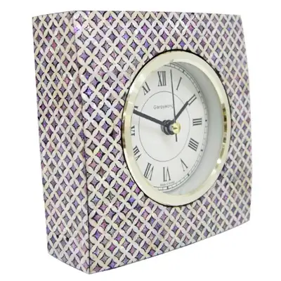 Inlaid Mother-of-Pearl Lacquer Desk Clock (Cloisonné Pattern, Fortune)