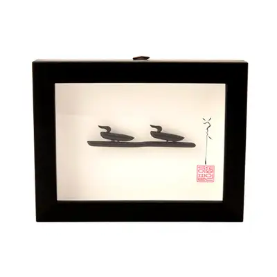 Mandarin Duck Ebony Wood Craft Frame (Small) - Lee Dong-pil Artwork