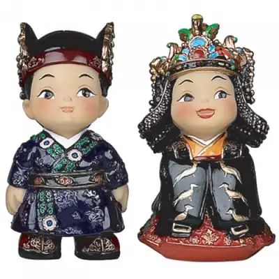 Traditional Doll Baekje King and Queen Set (Small)