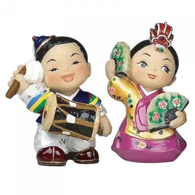 Traditional Korean Doll Set - Bangja and Hyangdani (Small)