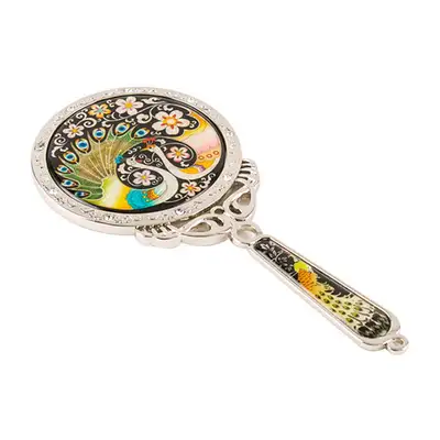 Mother-of-Pearl Princess Hand Mirror - Peacock