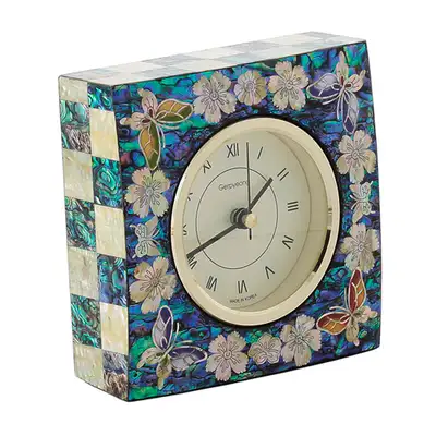 Celadon Mother-of-Pearl Desk Clock with Flower and Butterfly - Park In-ho's Work