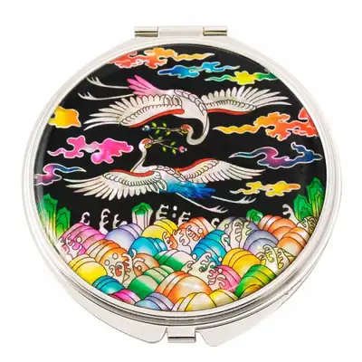 Natural Mother-of-Pearl Hand Mirror (20_Crane Rank Badge)