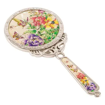 Mother-of-Pearl Princess Hand Mirror - Butterfly Peony