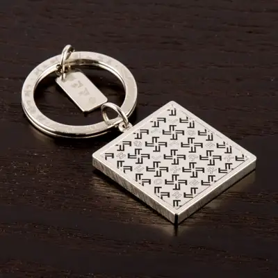 Korean Hangul Consonant ㅋ Keyring (Silver)