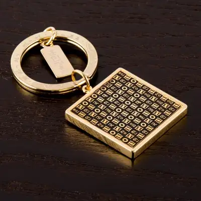 Hunminjeongeum Korean Alphabet Keyring (Gold)