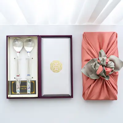 Premium Silver-Plated Flatware Set with Crane and Mandarin Duck Patterns