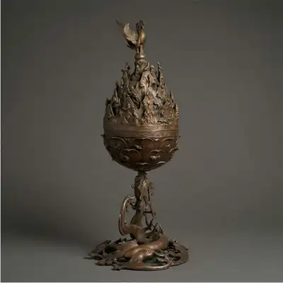 Baekje Bronze Ceremonial Incense Burner Full-Size Actual-Scale Work - Intangible Cultural Property of Korea