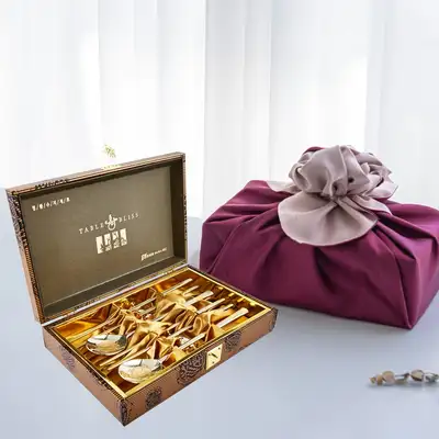 Titanium Gold Cutlery Set (24K Partial Gold Plating, Turtle, 2P)