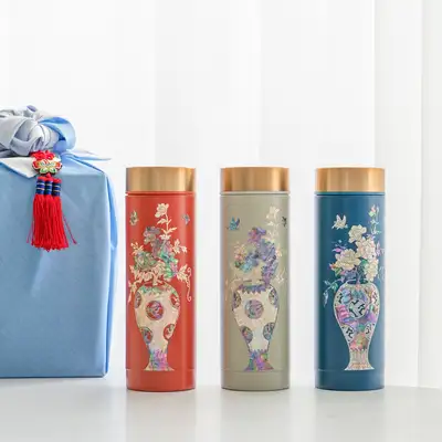 Stainless Steel Mother-of-Pearl Tumbler Vase 300ml Najeon Chilgi Korean Traditional Craft Gift