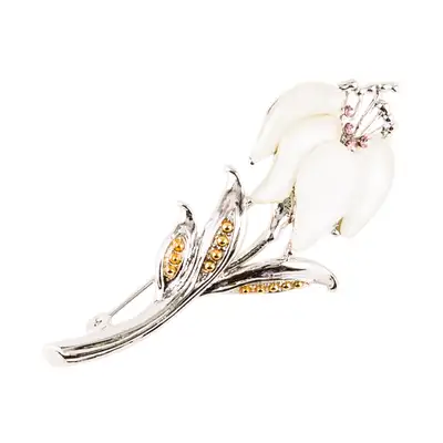 Mother-of-pearl Brooch (Lily, White)