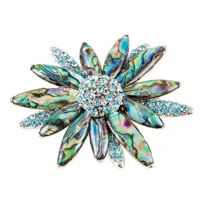 Premium Mother-of-Pearl Brooch (Margaret Flower, Green)