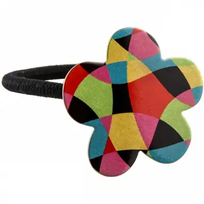 Colored Metal Rubber Hair Tie (Flower-Shaped Hair Band - Primary Colors)