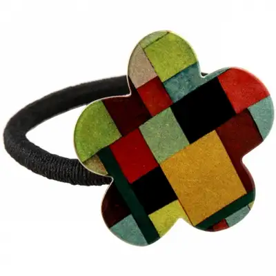 Colored Metal Rubber Hair Tie (Flower-Shaped Hairband - Jogakbo)