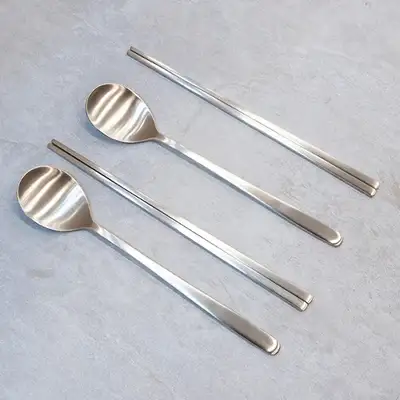 Bangjja Brass Spoon and Chopsticks Set 2P (Minja Pattern)