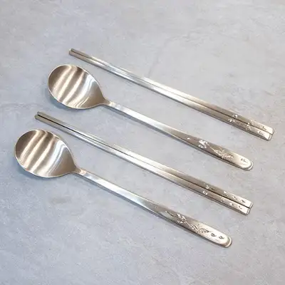 Bangjja Yugi Utensil Set 2P (Crane Pattern)