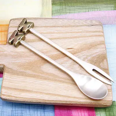 Organic Teaspoon and Fork Set (Rabbit)