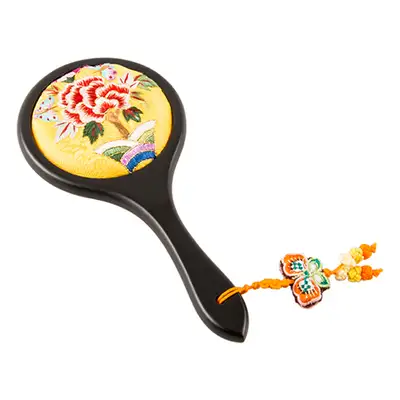 Floral Embroidery Hand Mirror (Yellow, A02)