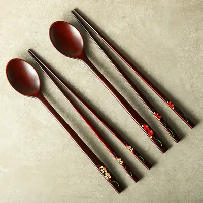 Premium Domestic Lacquerware Adult Cutlery Set (Intangible Cultural Heritage Artisan Park Gang-yong)