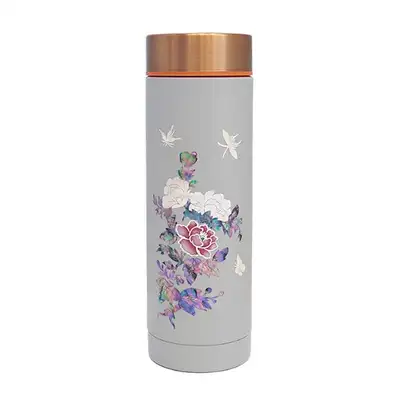 Mother-of-Pearl Tumbler - Peony Pale Gray