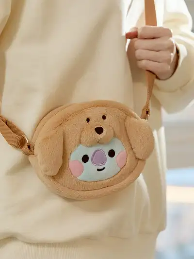 BT21 KOYA BABY Fluffy Face Plush Mini Crossbody Bag
